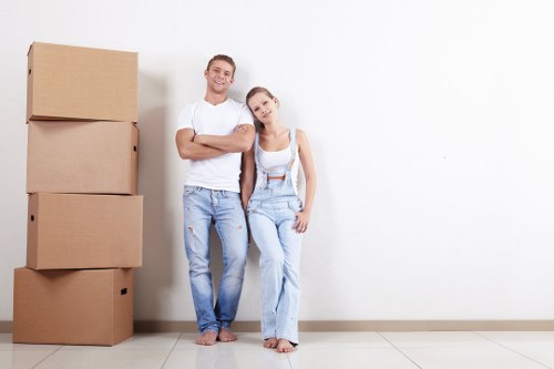 Moving boxes and a residential street in Bayswater