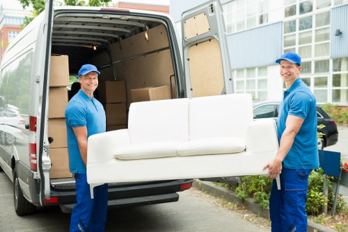 Waste collection and disposal compliance for a moving service