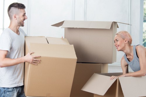 Office furniture removals in Bayswater with desks and chairs being relocated