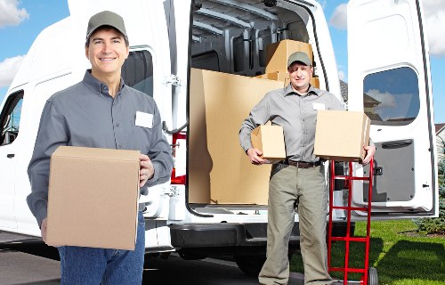 Professional office relocation service handling workstations