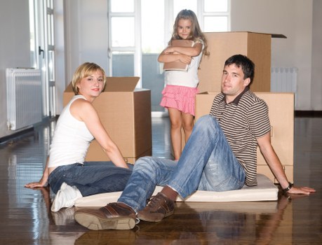 Packed boxes and furniture ready for removals in Bayswater